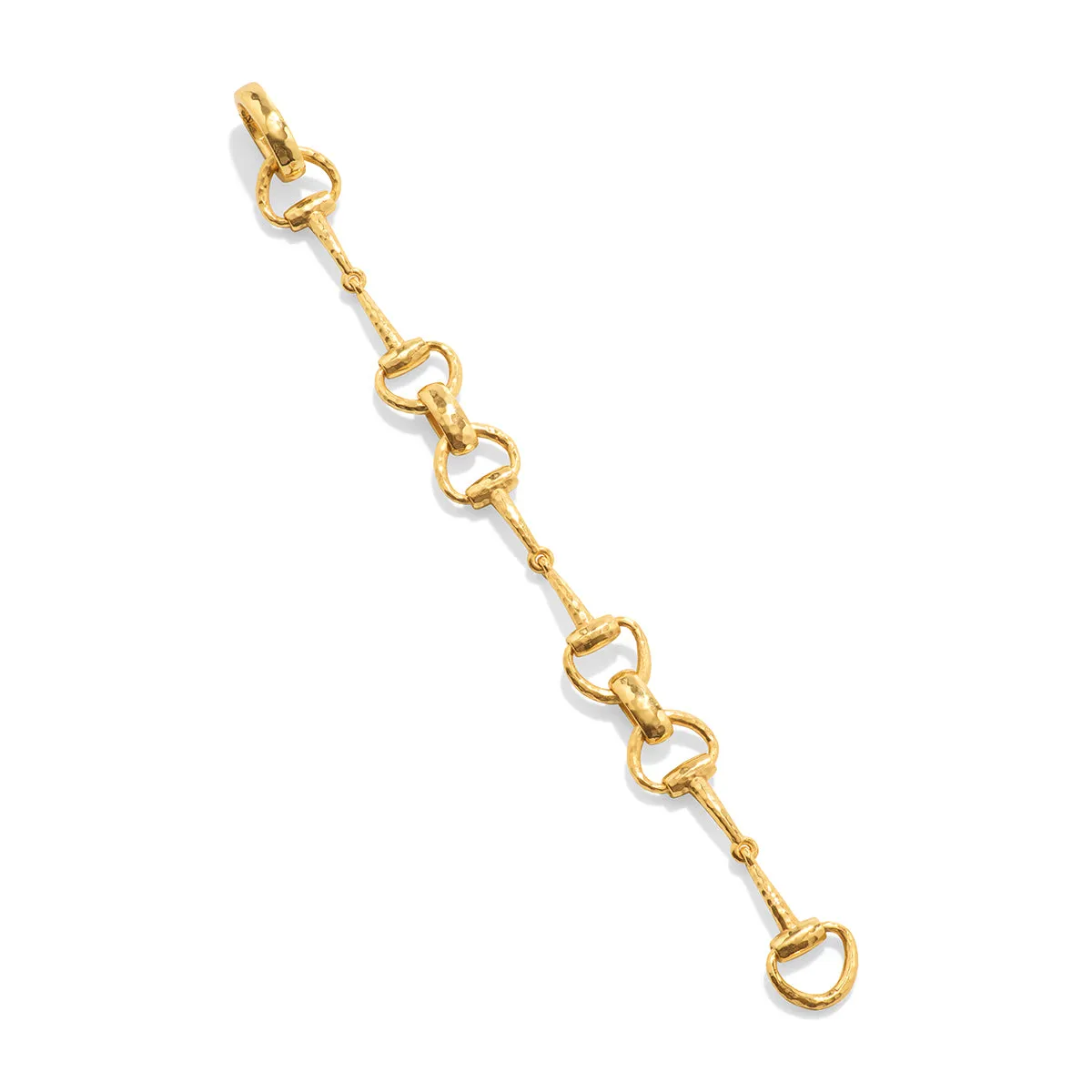 Equestrian Snaffle Bit Bracelet, 8" - Gold