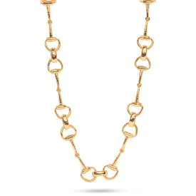 Equestrian Snaffle Bit Chain Necklace, 20" - Gold