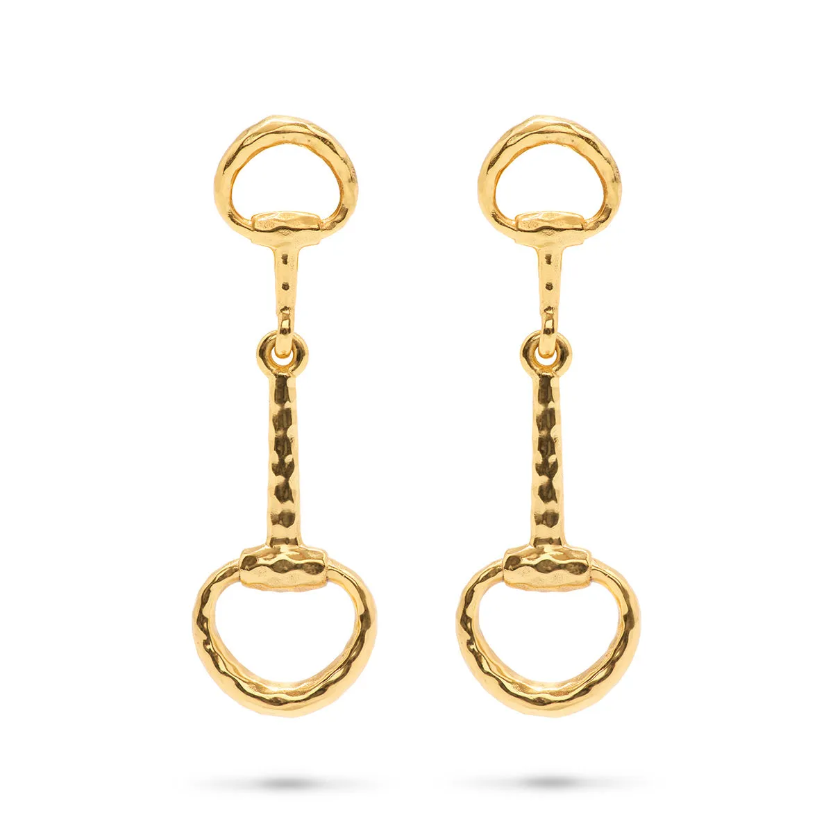 Equestrian Snaffle Bit Earrings - Gold