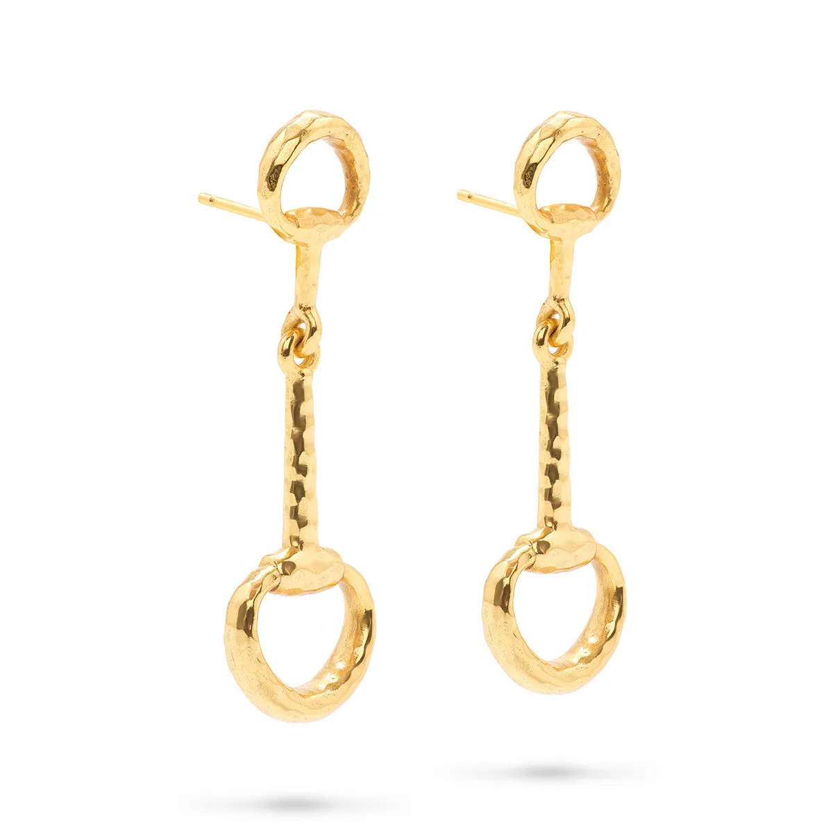 Equestrian Snaffle Bit Earrings - Gold