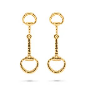 Equestrian Snaffle Bit Earrings - Gold