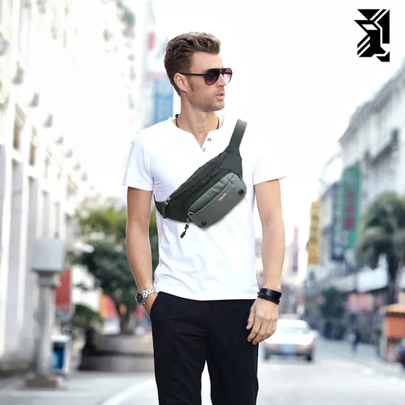 Fashion Man Waist Bag Fanny Pack Waterproof Chest Pack Outdoor Sports Crossbody Bag Casual Travel Male Belt Bag Hip Waist Packs