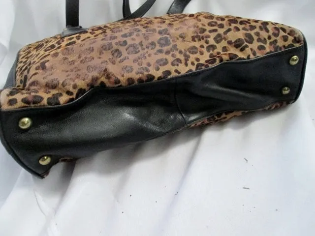 FOSSIL Shoulder Bag Cheetah LEOPARD FUR Satchel Tote Distressed Animal Print