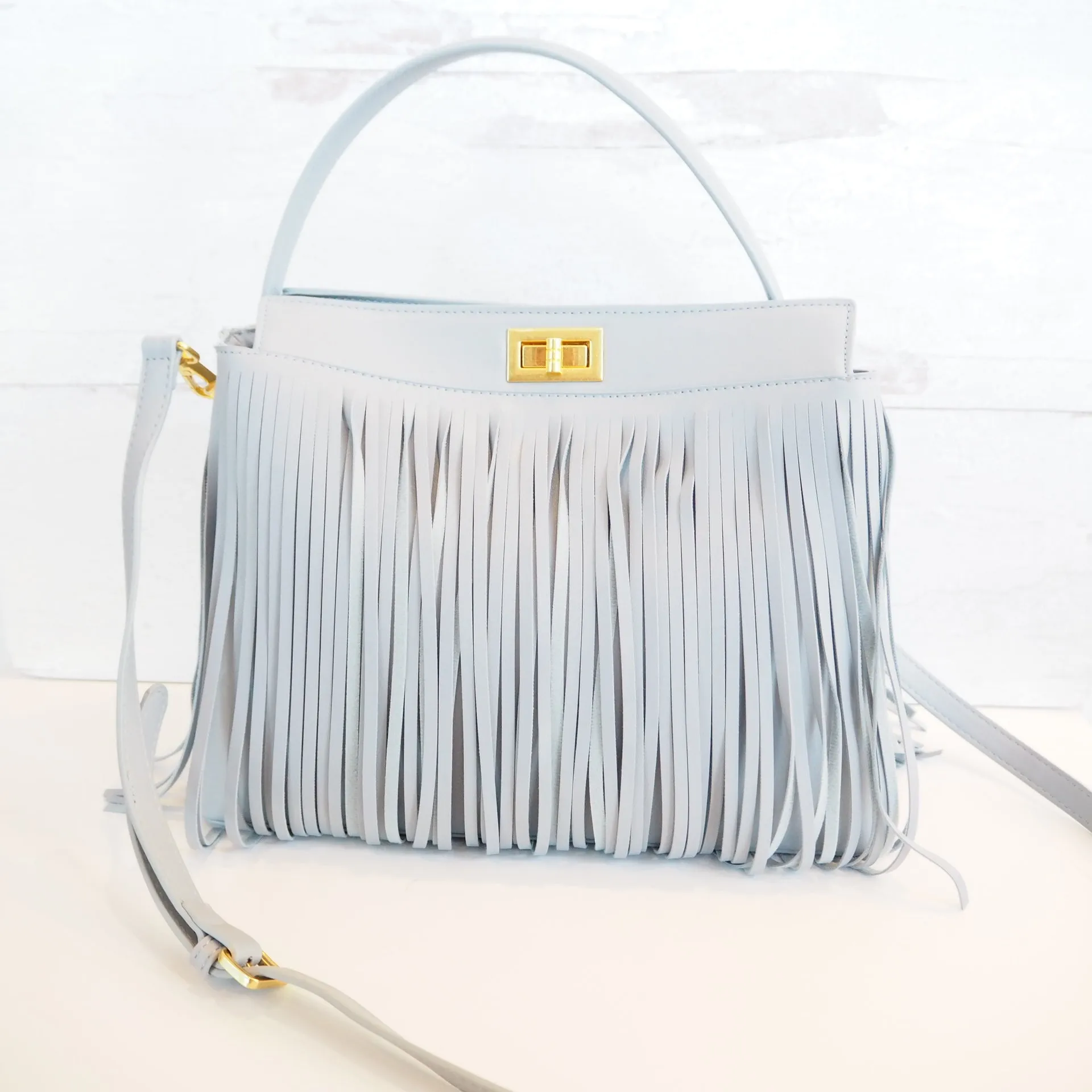 Fringe Vegan Leather Handbag