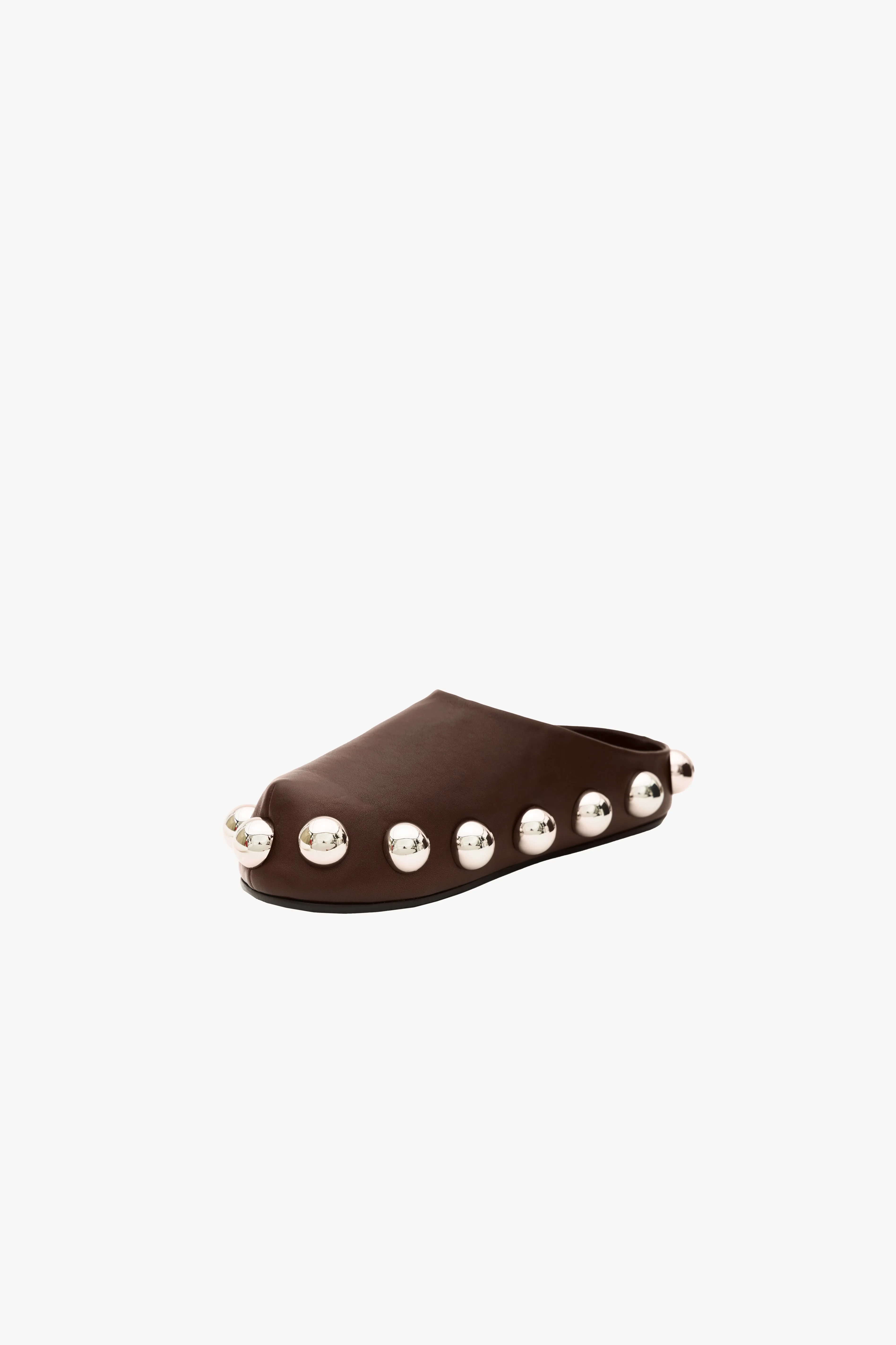 Gabi Clog With Exaggerated Studs Brown Silver