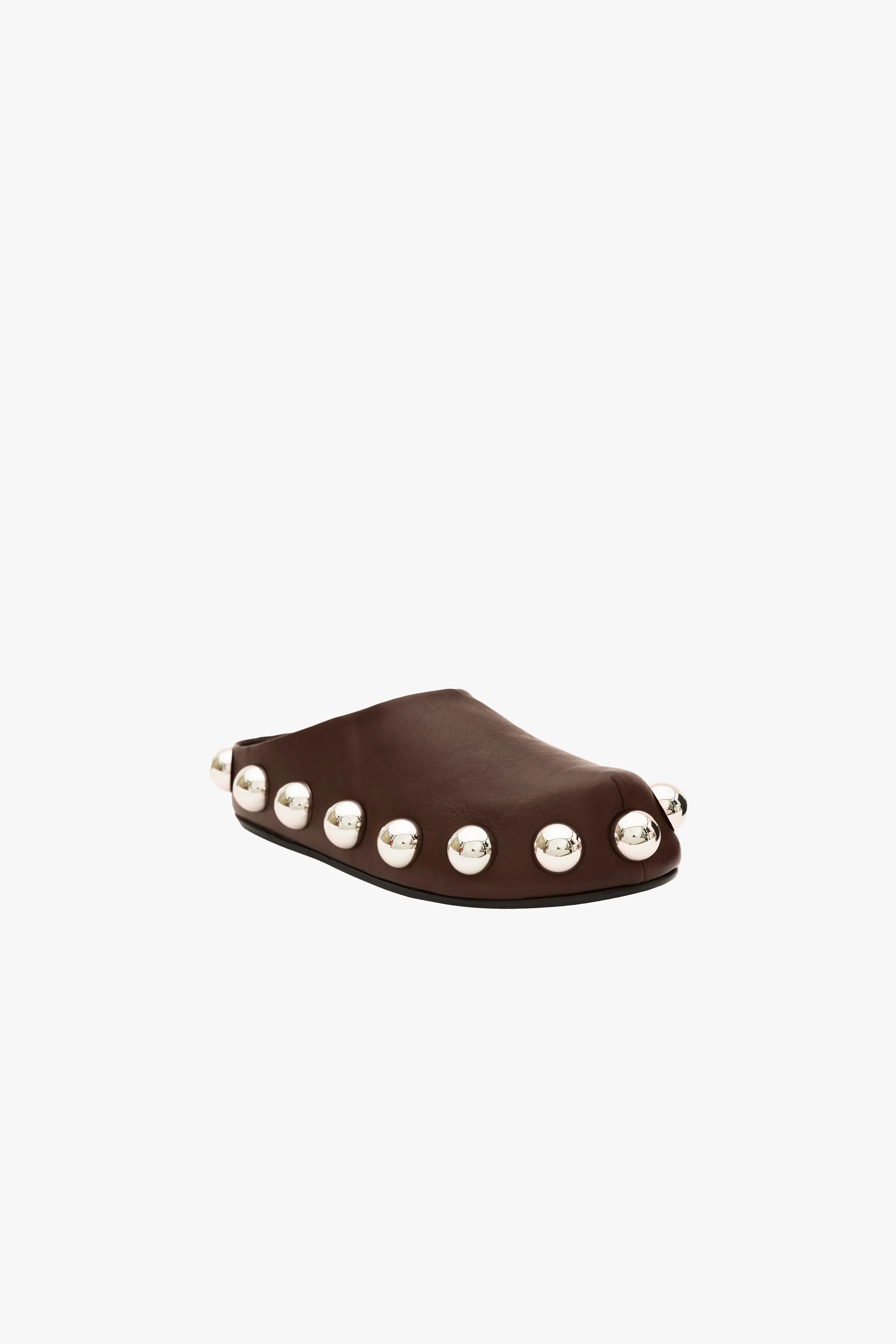 Gabi Clog With Exaggerated Studs Brown Silver