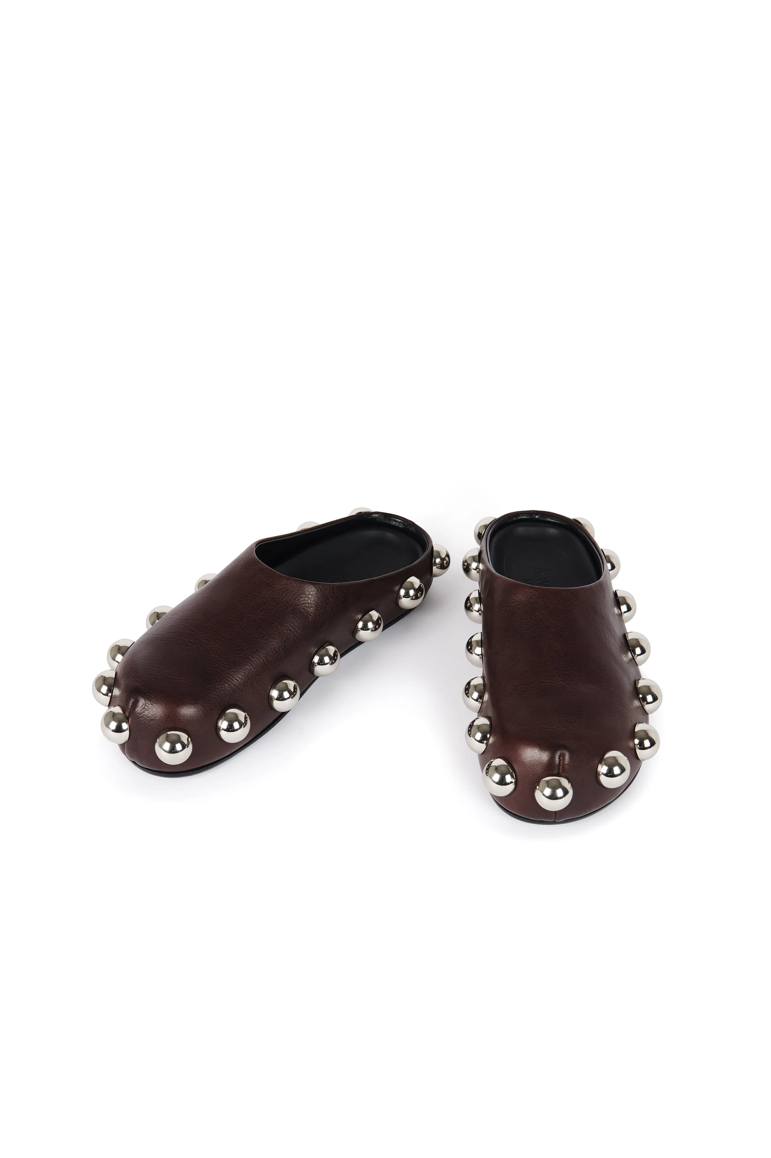 Gabi Clog With Exaggerated Studs Brown Silver