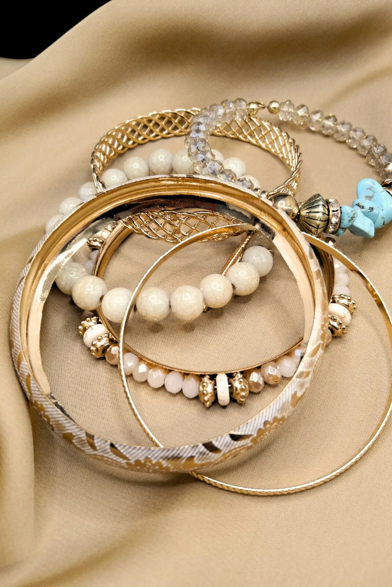 Golden Stackable Bracelet Set