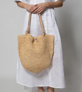 Graciela Raffia Shoulder Bag | Deep Natural