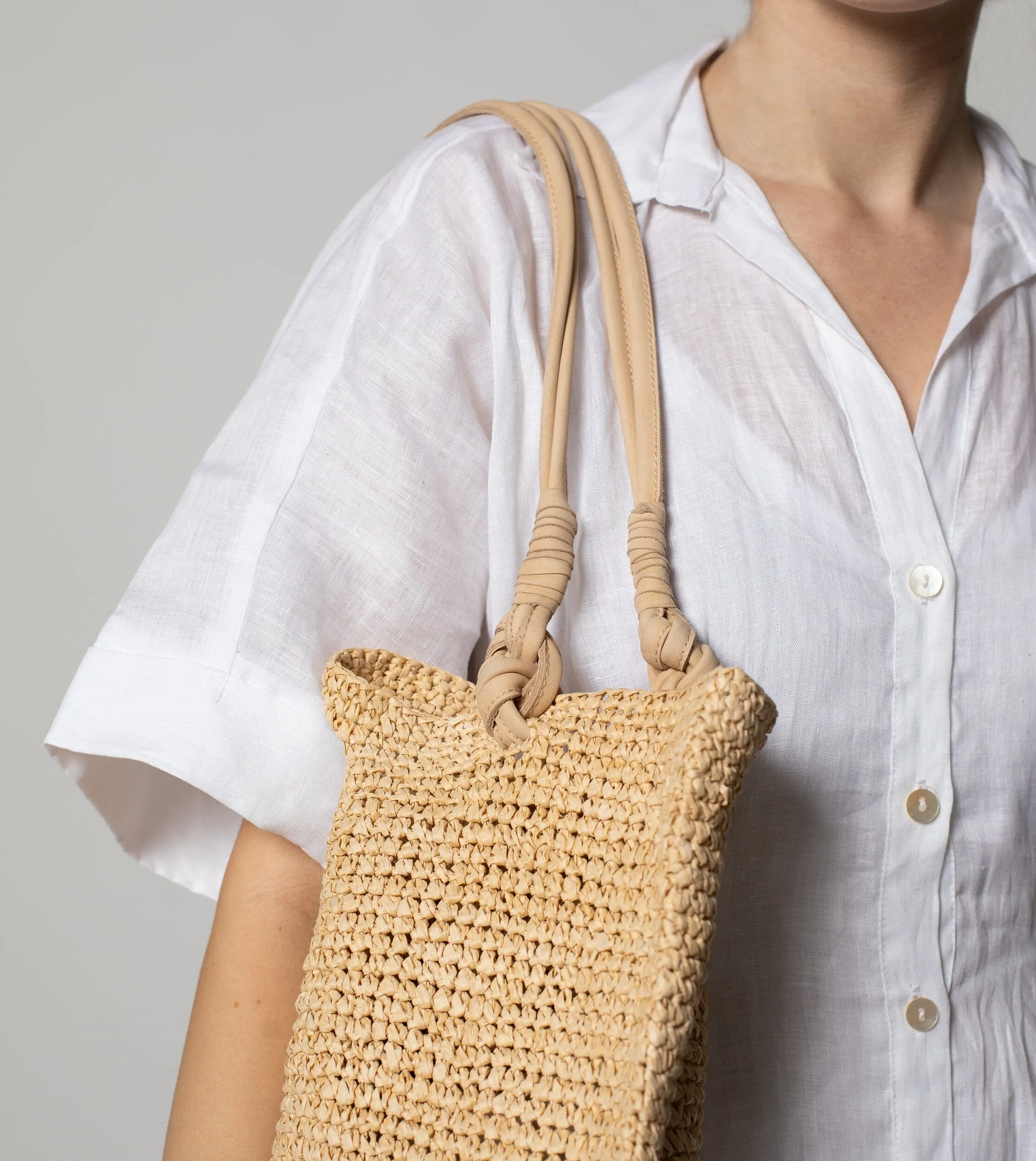 Graciela Raffia Shoulder Bag | Deep Natural