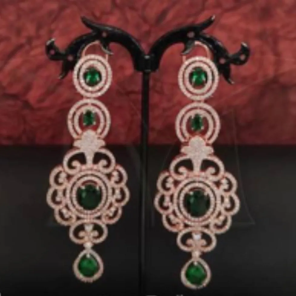 Green Party Wear Earrings