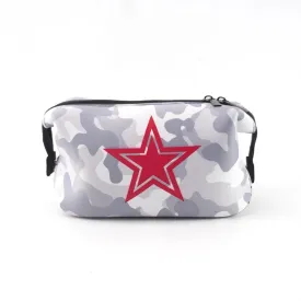 Grey Camo With Red Star Cosmetic/Wallet/Purse Neoprene Bag