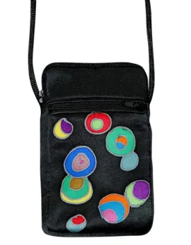 Hand-Painted Silk Cell Phone Mini-Purse - New Retro