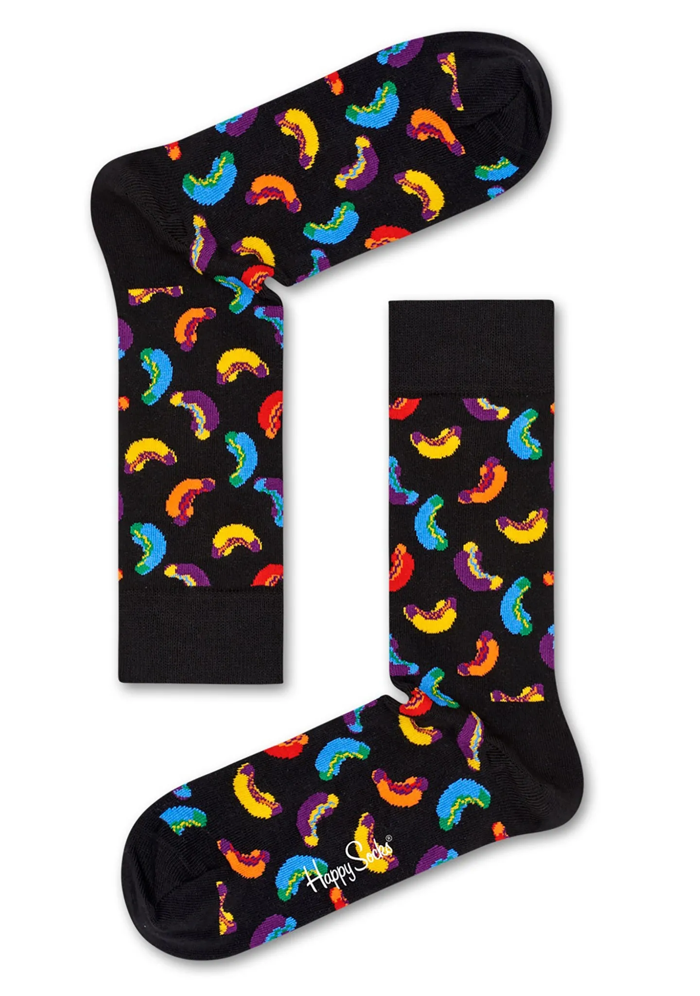 Hot Dog Socks in Black