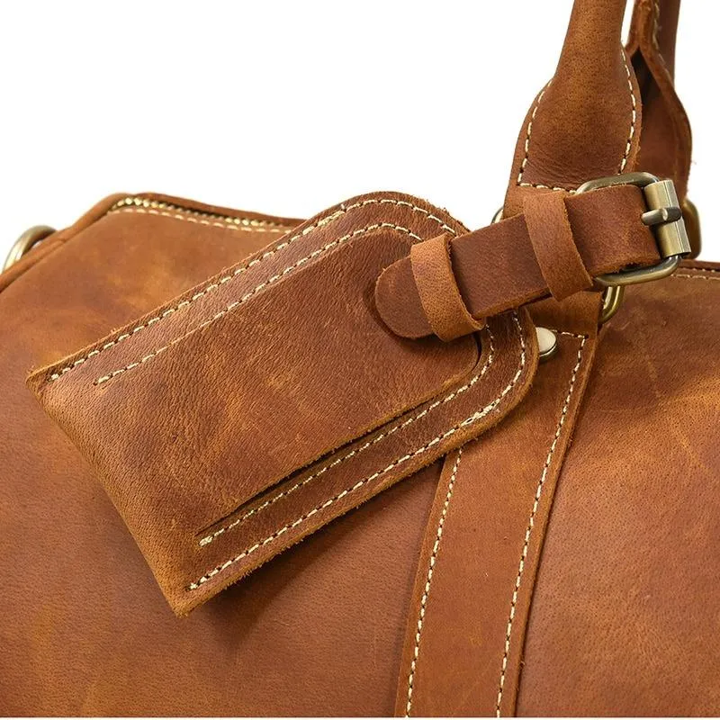 Jonathan Crazy Horse Leather Duffel Bag With Shoe Pocket