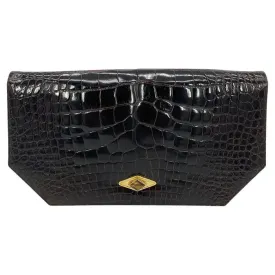 Judith Leiber Brown Alligator Clutch