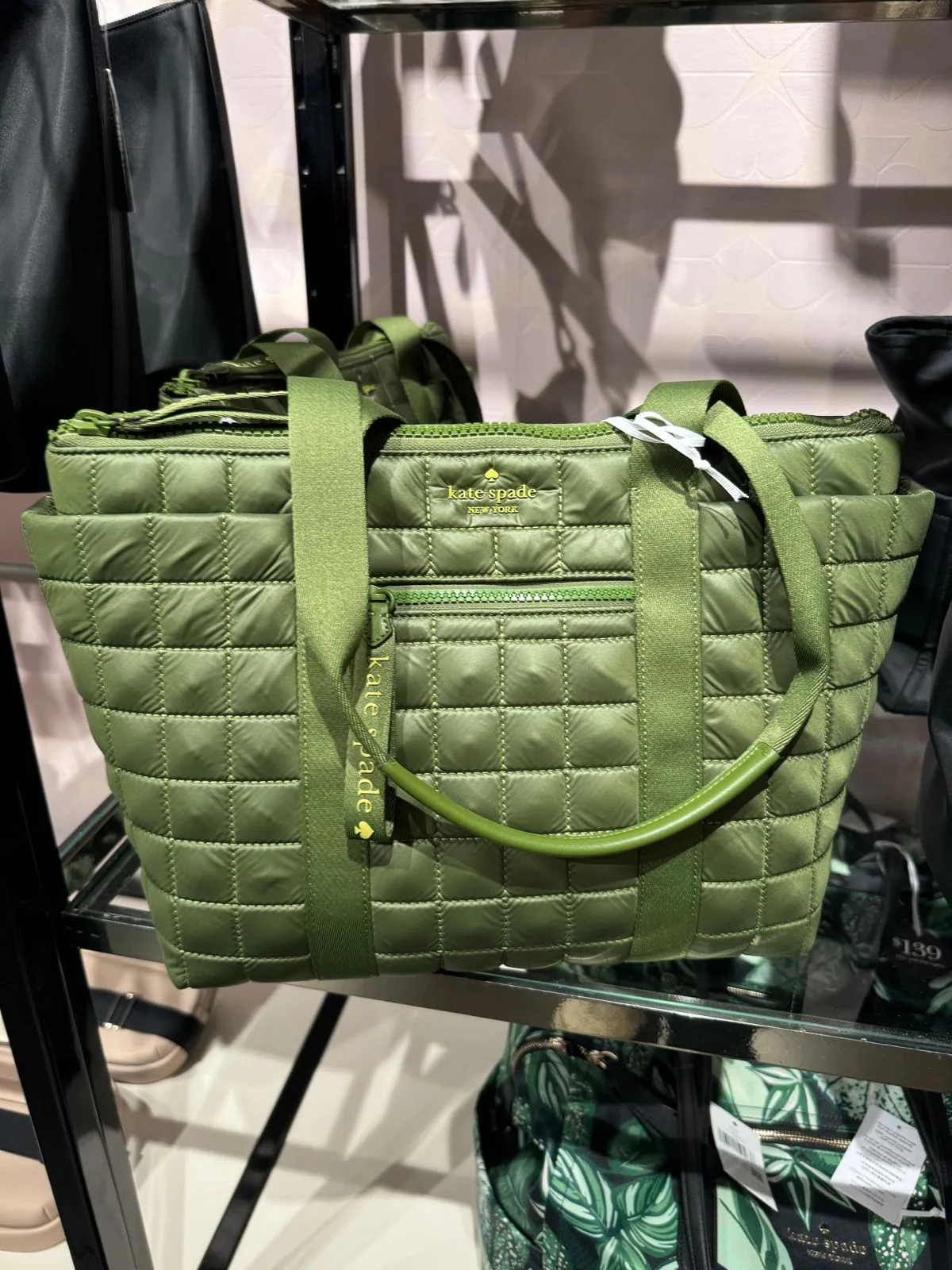 Kate Spade Camden Quilted Small Tote In Kelp Forest