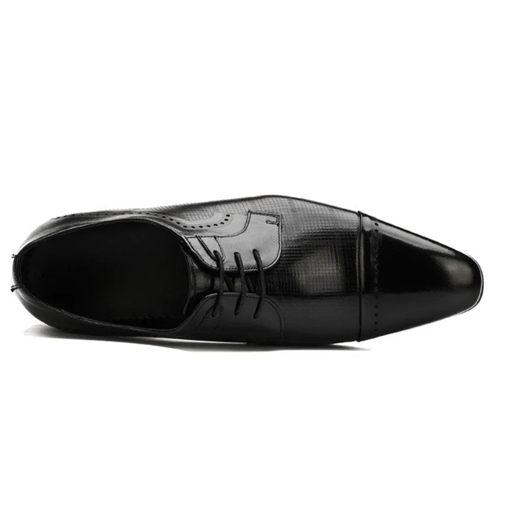 Men Lace Up Captoe Oxford Black Shoes