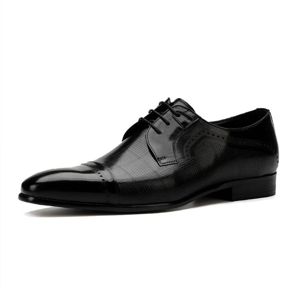 Men Lace Up Captoe Oxford Black Shoes