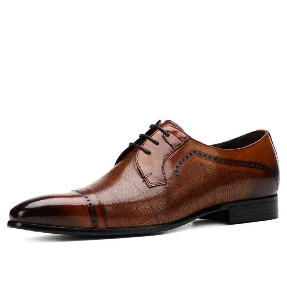 Men Lace Up Captoe Oxford Black Shoes