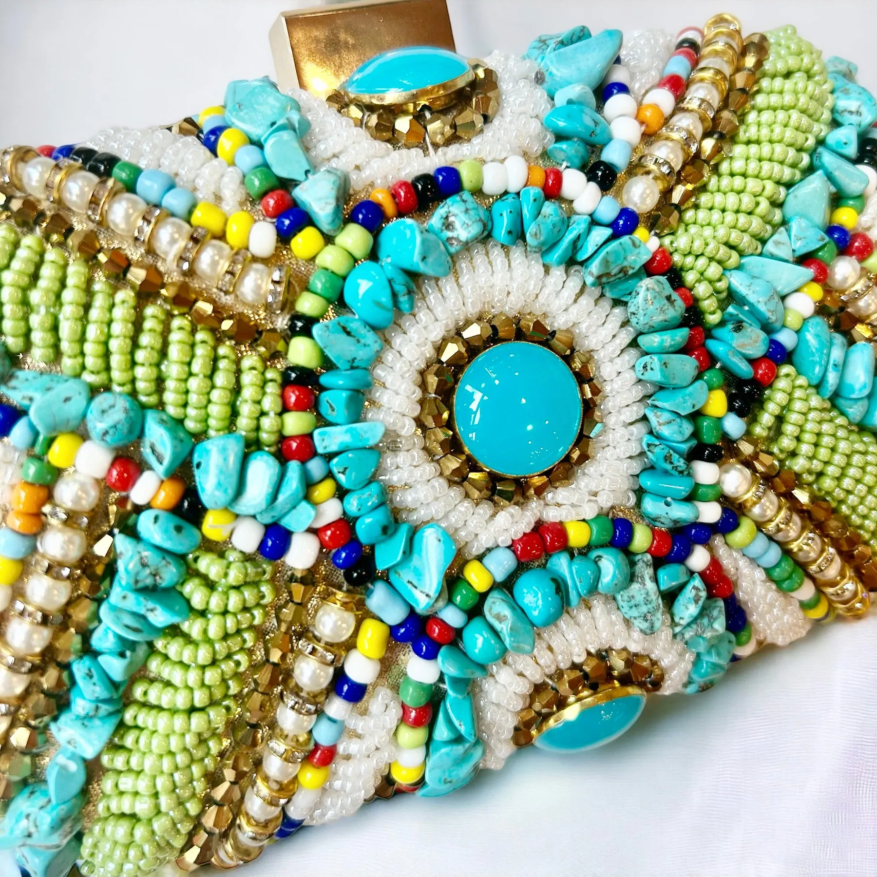 Multicolored Beaded Clutch