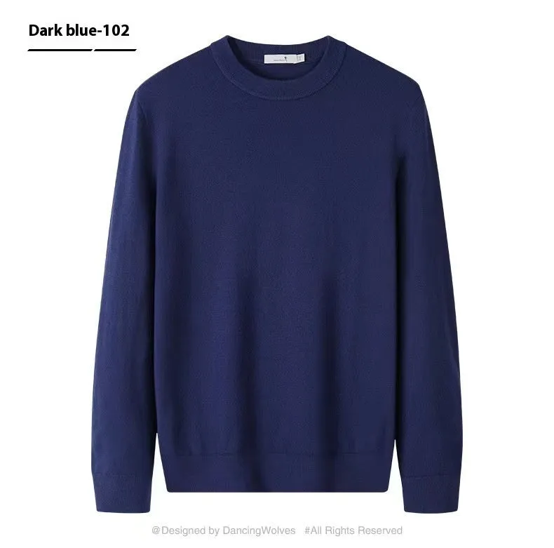 New Inner Wear Base Men's Knitted Round Neck Sweater Men