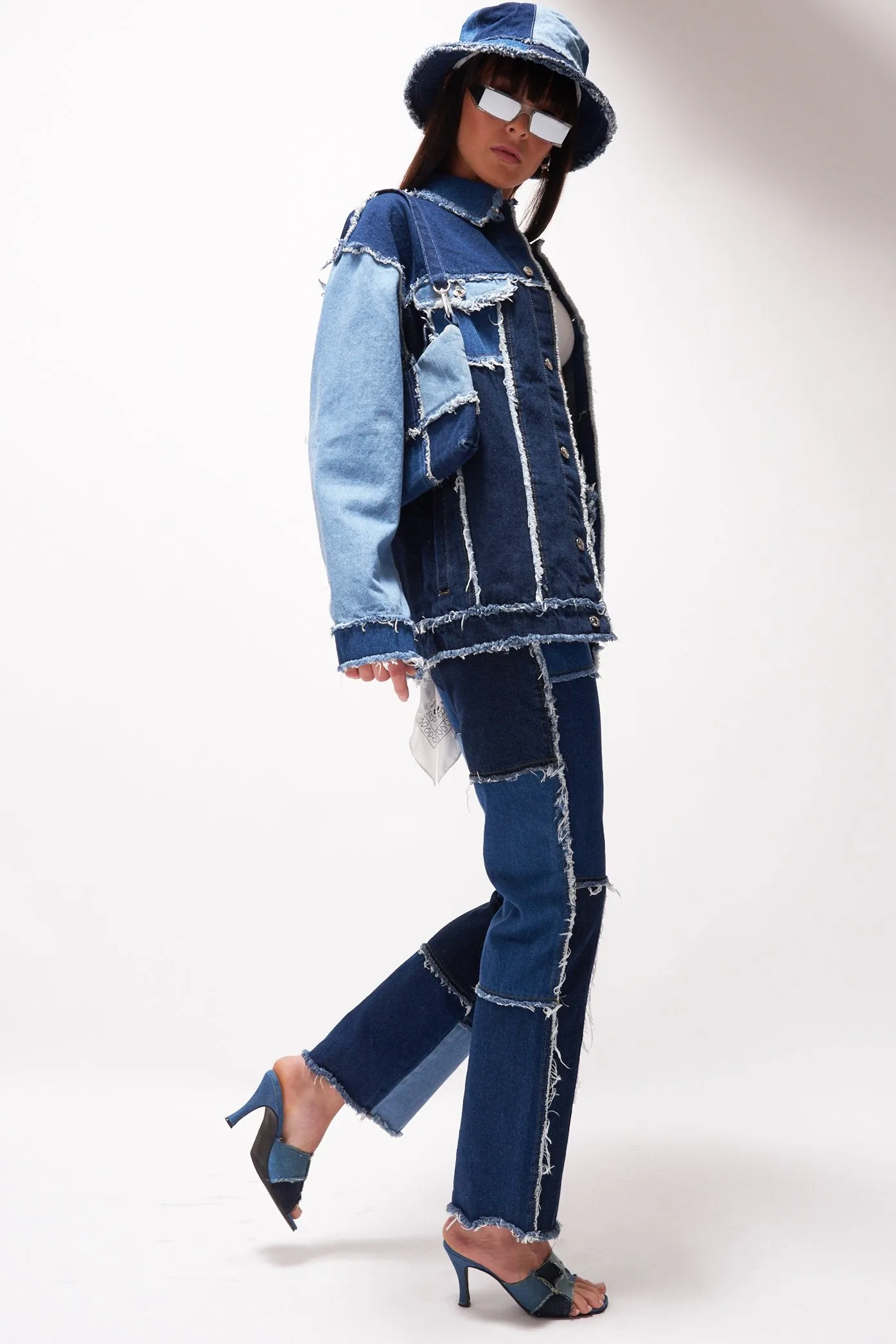 Patchwork Denim Boyfriend Jeans