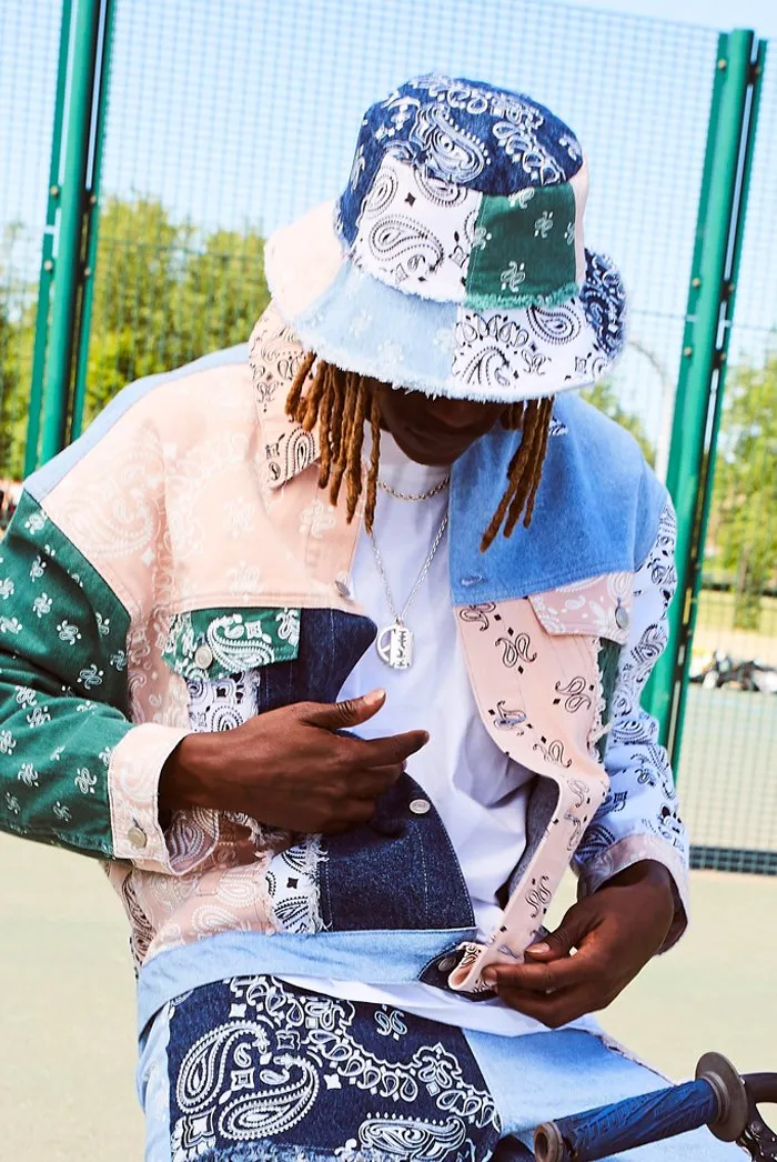 Patchwork Paisley and Denim Bucket Hat