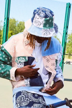 Patchwork Paisley and Denim Bucket Hat