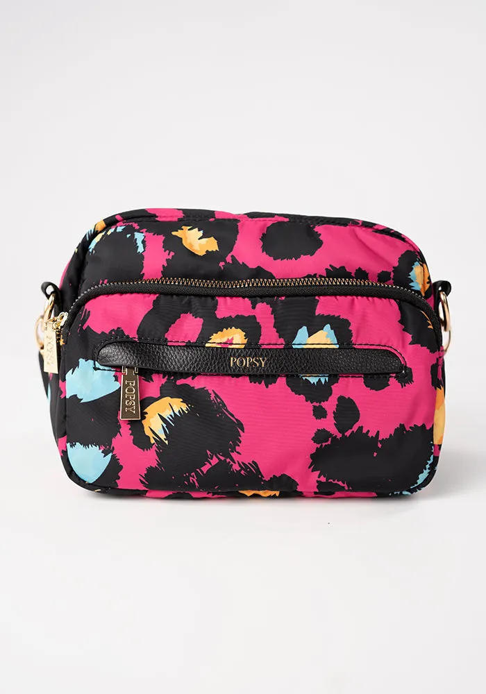 Pink Animal Print Cross Body Bag