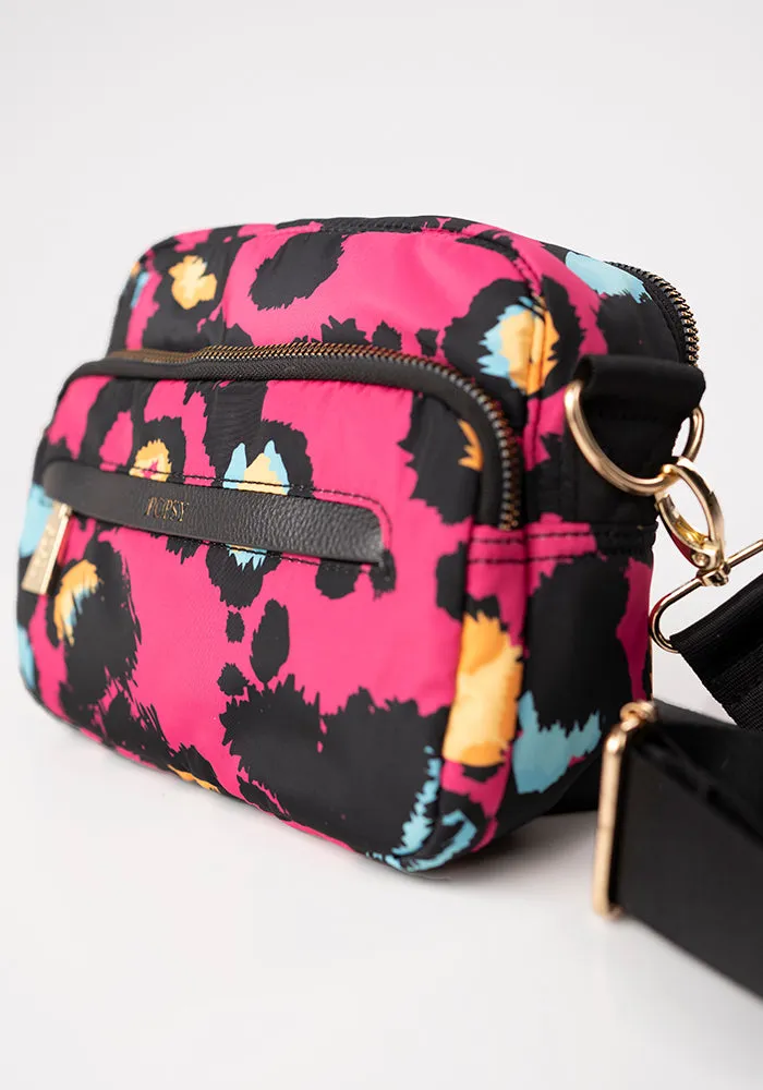 Pink Animal Print Cross Body Bag