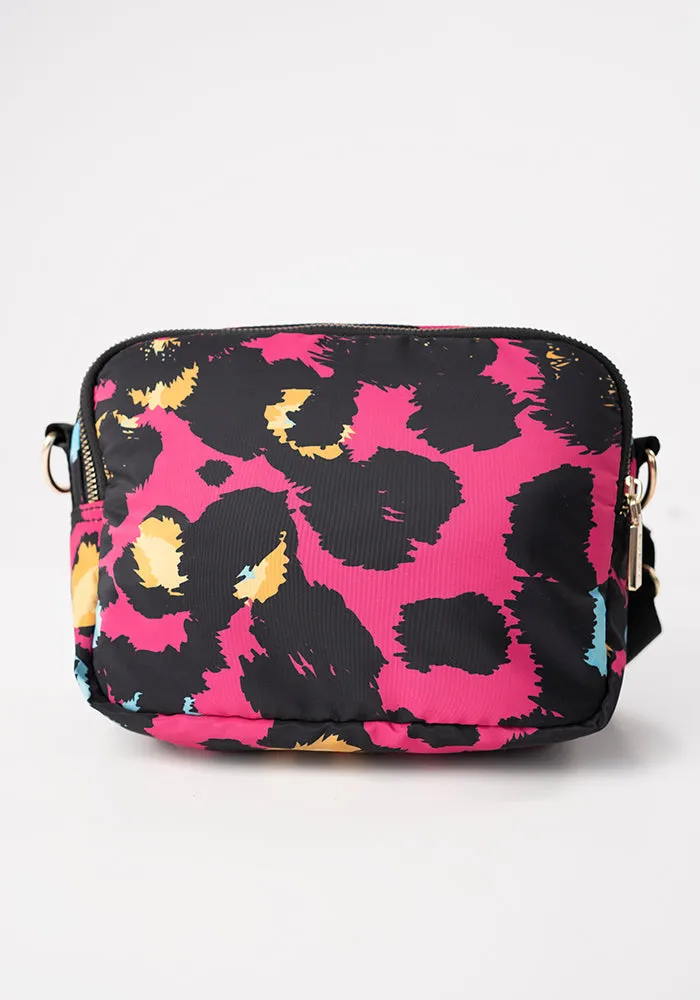 Pink Animal Print Cross Body Bag