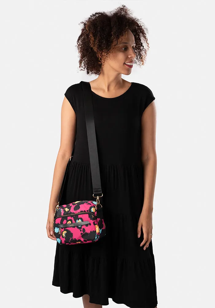 Pink Animal Print Cross Body Bag