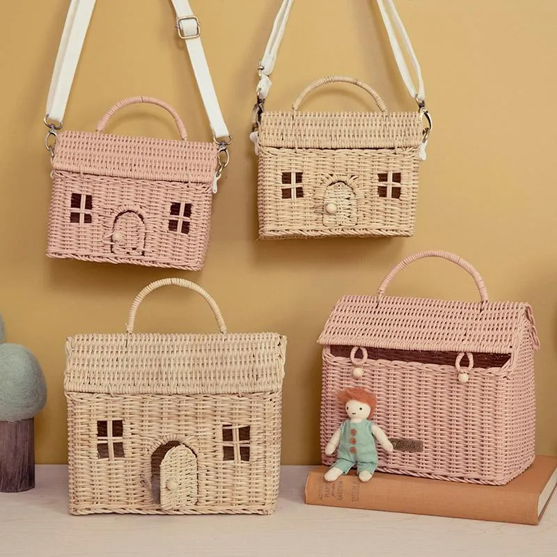 Rattan Casa Bag - Rose