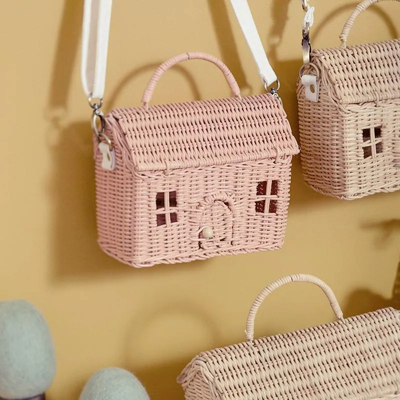 Rattan Casa Bag - Rose