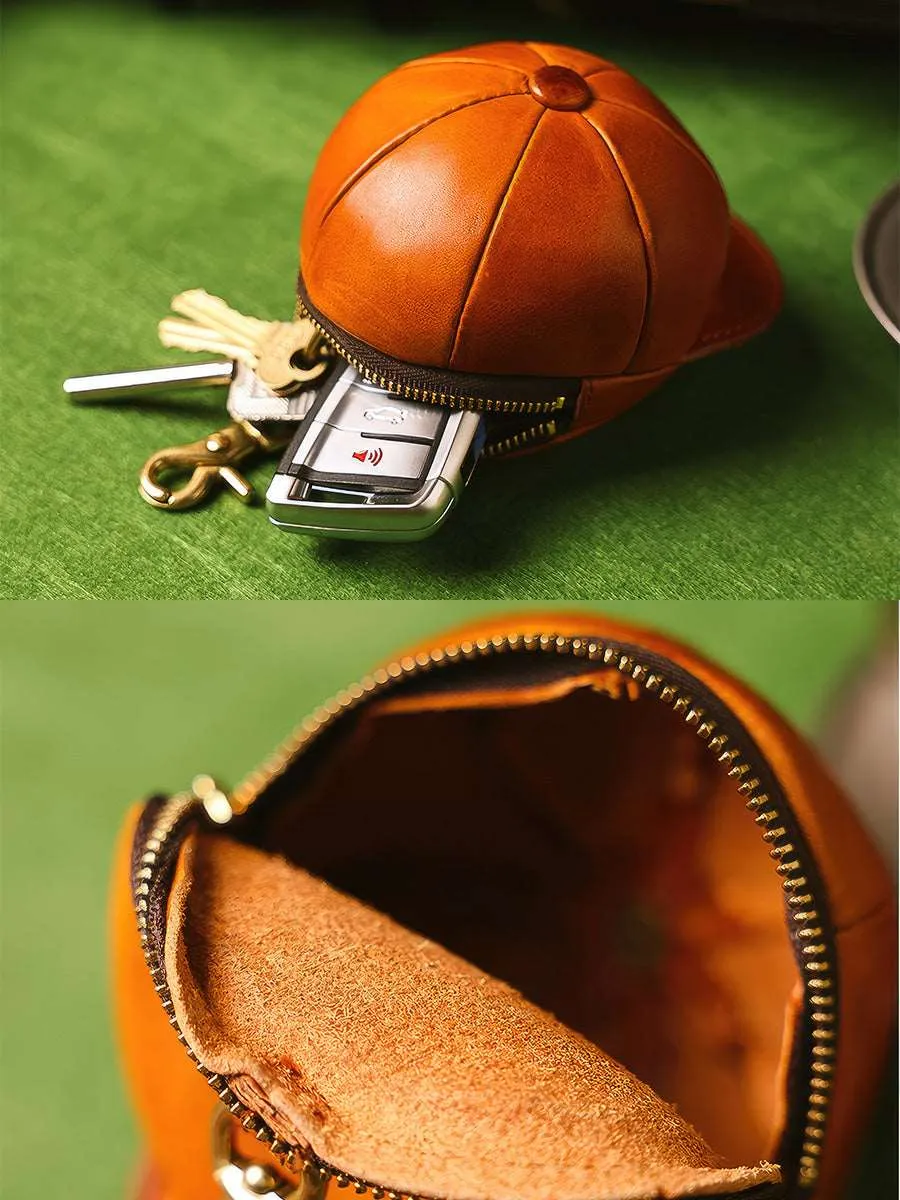 Retro Handmade Cap Shape Leather Pouch