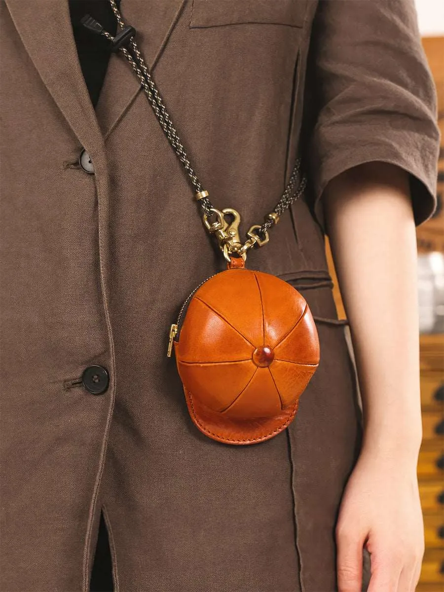 Retro Handmade Cap Shape Leather Pouch