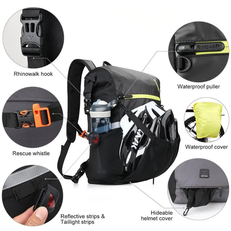 Rhinowalk Bike Pannier Bag 24L Waterproof Bicycle Bag Motor Pannier Backpack