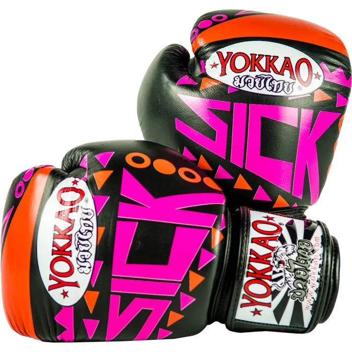 SICK MUAY THAI BOXING GLOVES ORANGE/PINK