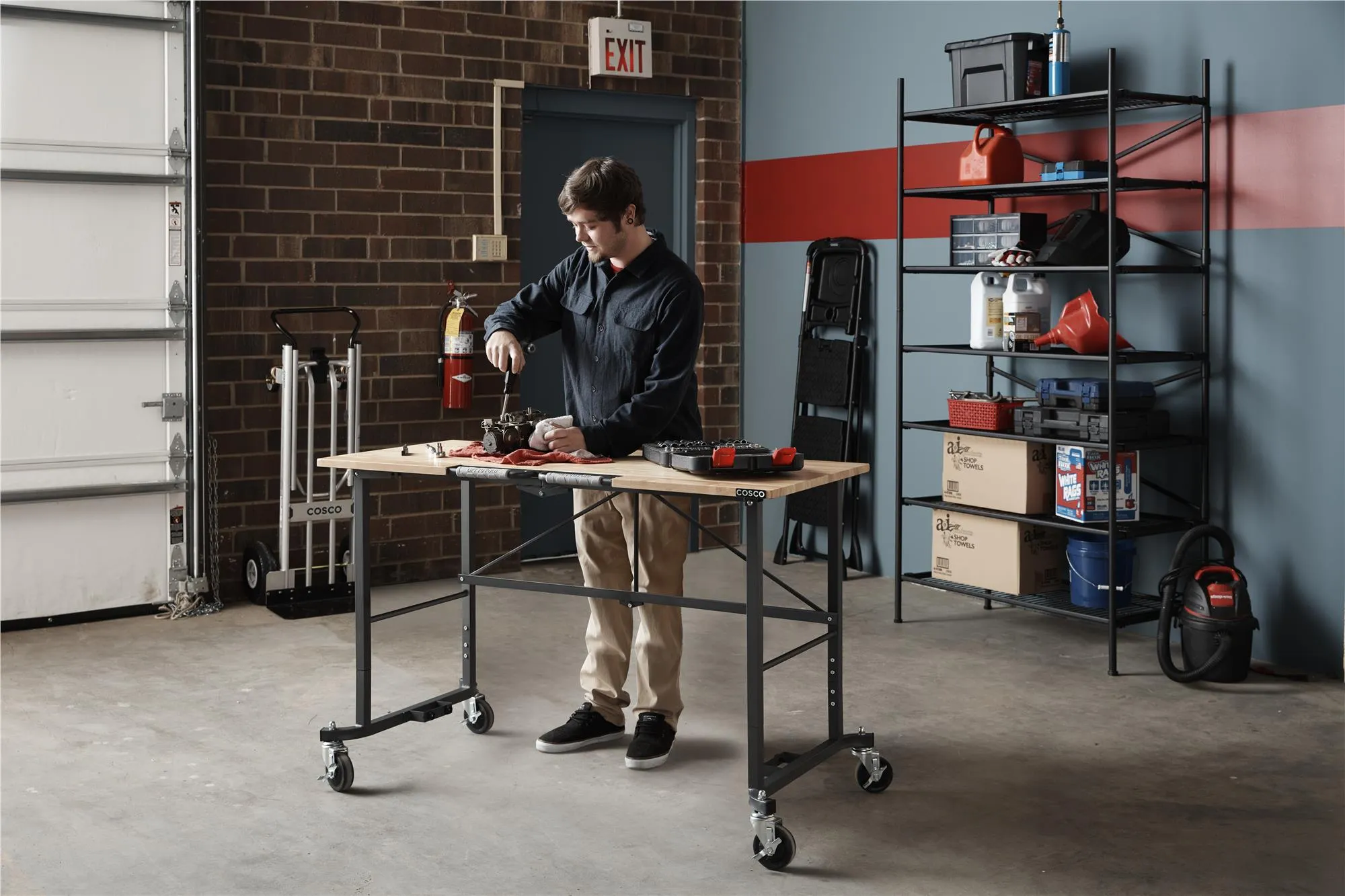 Smartfold Portable Folding Workbench with Hardwood Top