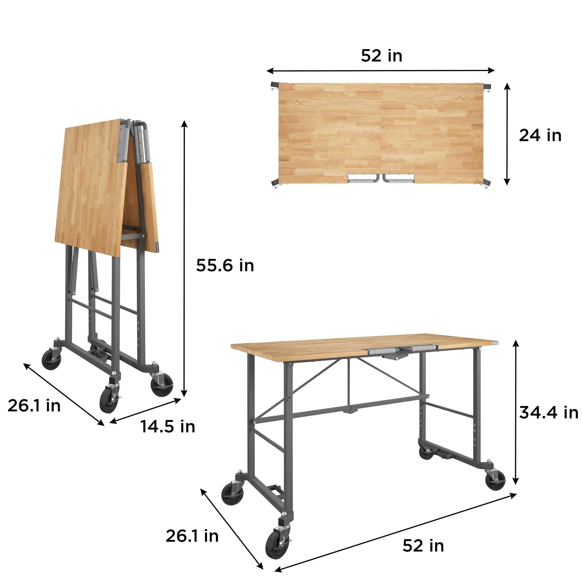 Smartfold Portable Folding Workbench with Hardwood Top