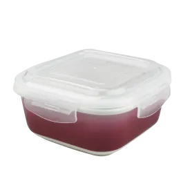 Square Porcelain Food Storage Container - Pink Ombré