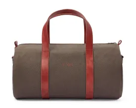 The Marston Banker Bag Cotton Twill: Scotch Green - Whiskey Embroidery