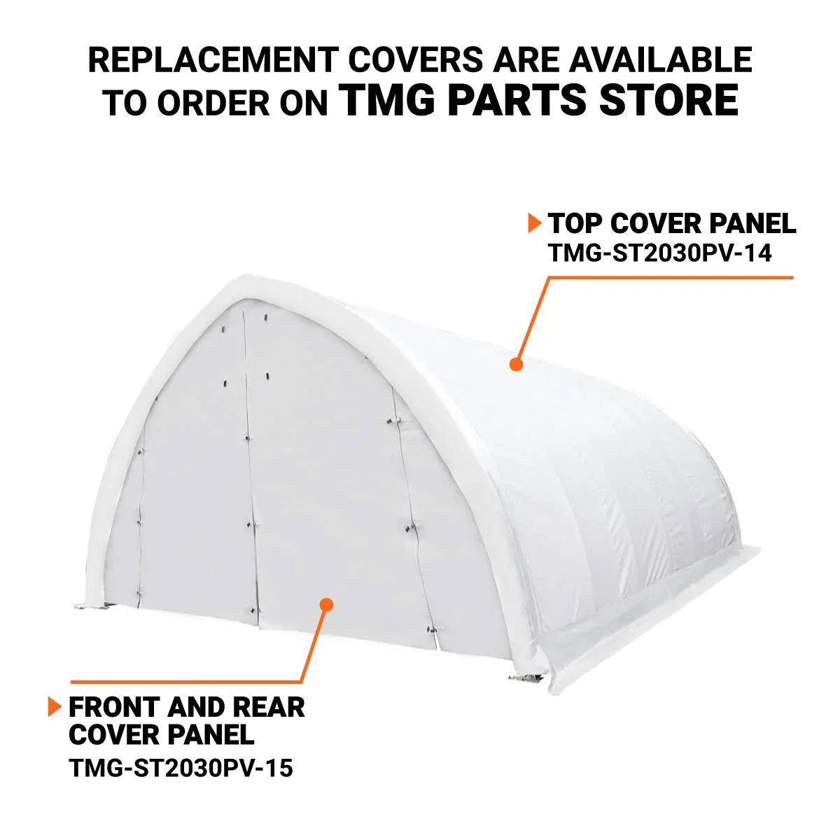 TMG Industrial 20' x 30' Arch Wall Peak Ceiling Storage Shelter with Heavy Duty 17 oz PVC Cover & Drive Through Doors, TMG-ST2031PV(Previously ST2030PV)