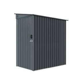 TMG Industrial 3’ x 6’ Galvanized Metal Pent Shed, 29 GA Corrugated Metal, 75“ Upper edge, TMG-MS0306