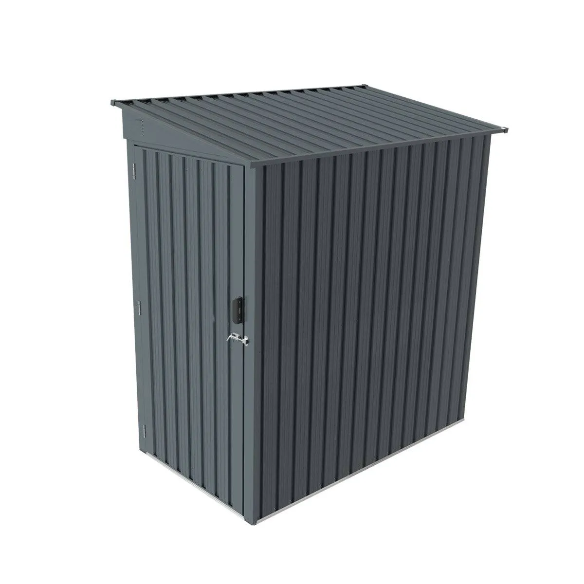 TMG Industrial 3’ x 6’ Galvanized Metal Pent Shed, 29 GA Corrugated Metal, 75“ Upper edge, TMG-MS0306