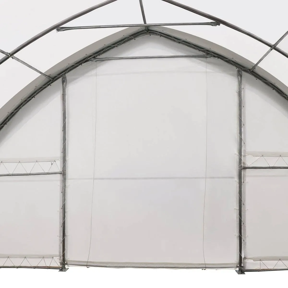 TMG Industrial 30' x 40' Peak Ceiling Storage Shelter with Heavy Duty 17 oz PVC Cover & Drive Through Doors, TMG-ST3040V