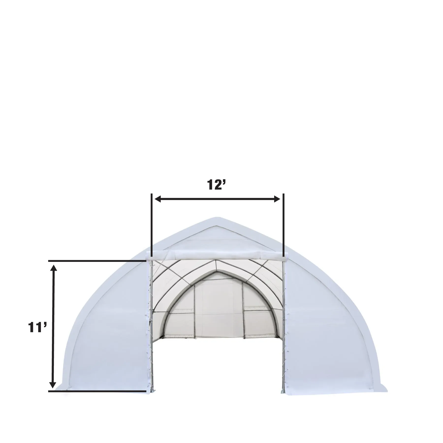 TMG Industrial 30' x 40' Peak Ceiling Storage Shelter with Heavy Duty 17 oz PVC Cover & Drive Through Doors, TMG-ST3040V