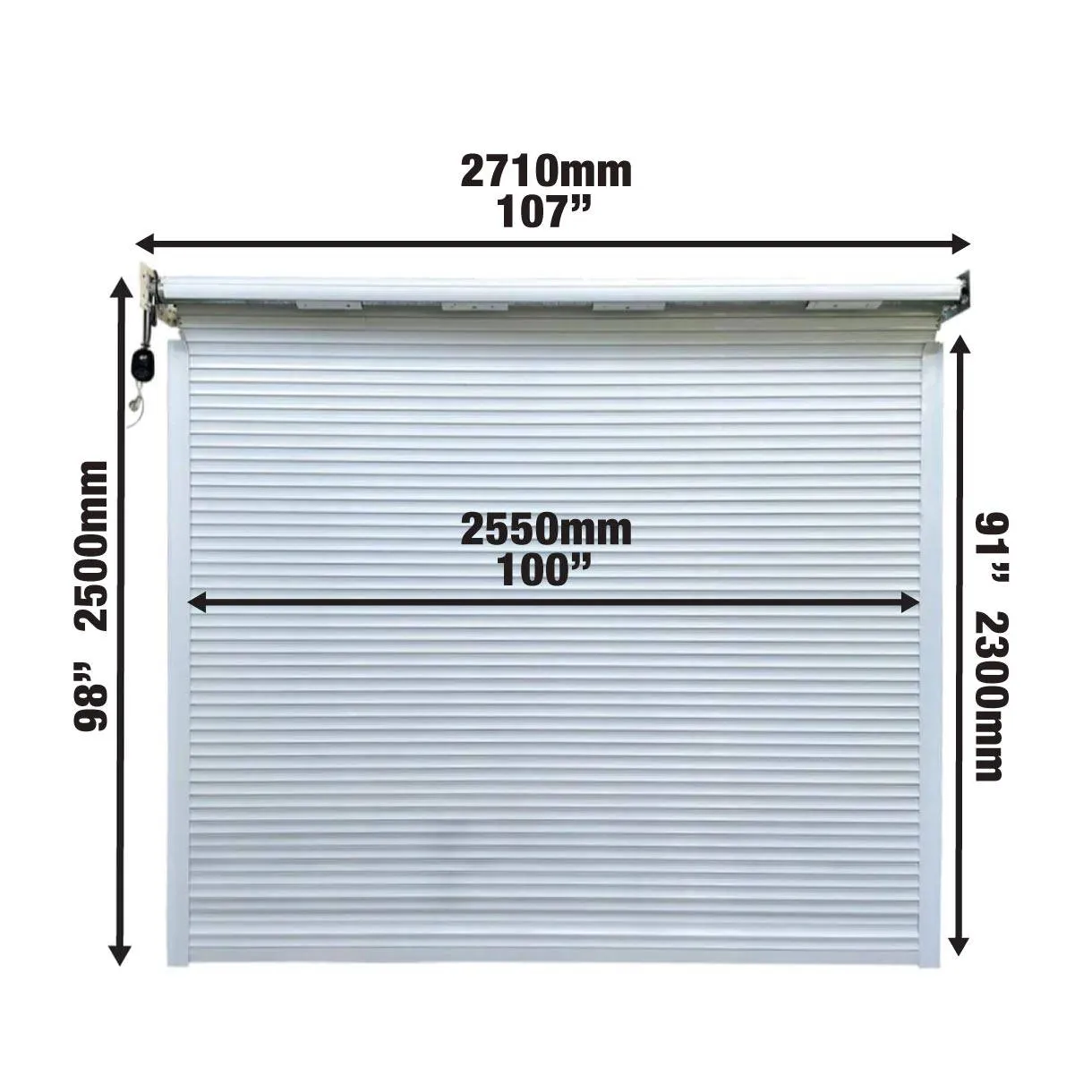 TMG Industrial Motorized Roll-Up Door Kit for TMG-MS2119 Metal Shed, With Two Remote Controls, AC Motor, TMG-MS2119-RD100