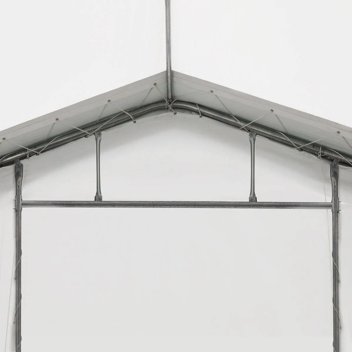 TMG-ST4061V 40' x 60' Peak Ceiling Storage Shelter, Single Truss, 17oz Commercial Grade PVC Cover, 13' W x 16' H Wide Open Door on Two End Walls